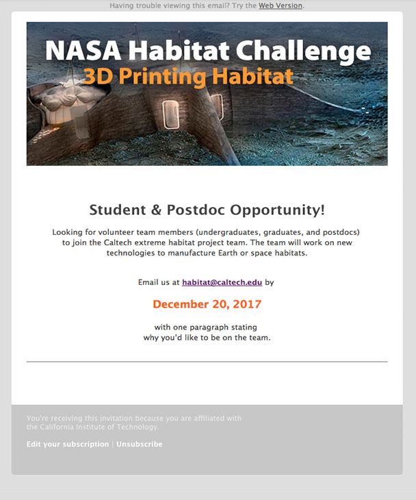NASA Habitat Challenge