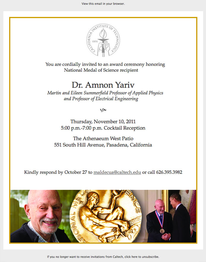 Dr. Amnon Yariv Invite