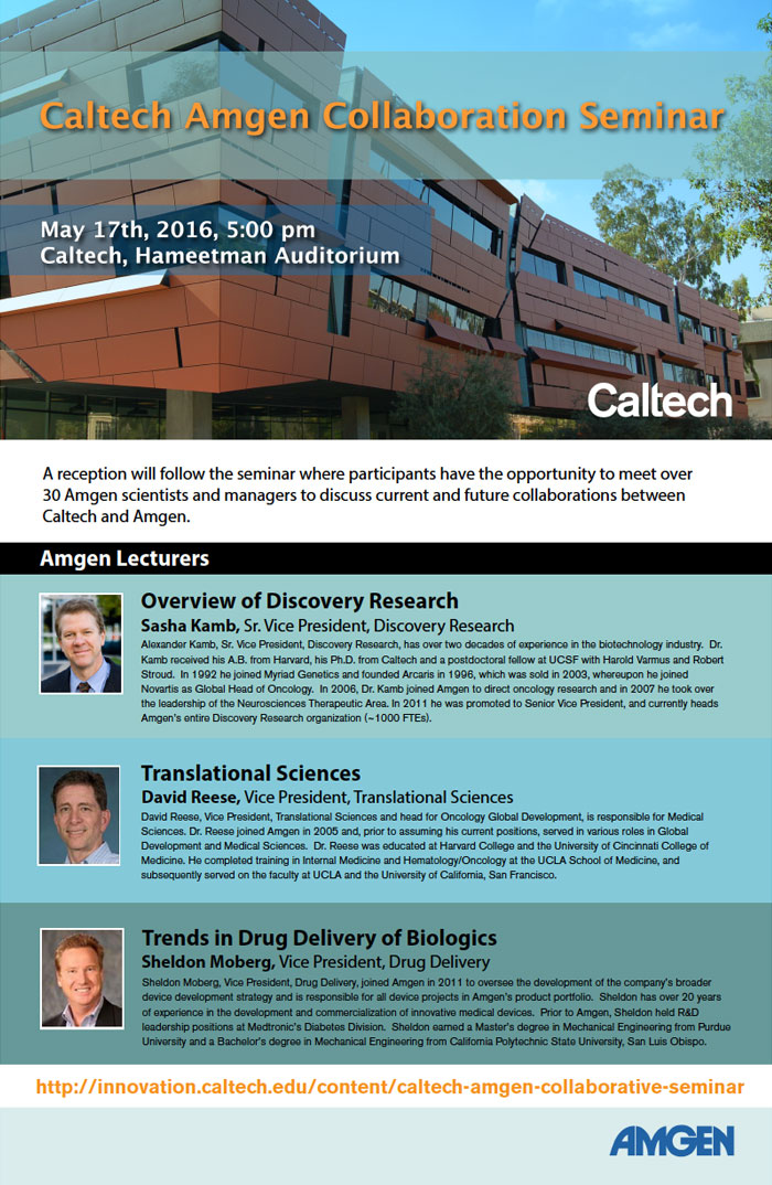 Caltech Amgen Collaboration Seminar
